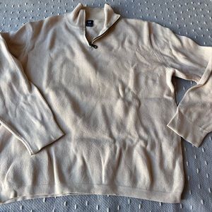 GAP Cream Zip Up Sweater with Relaxed Fit